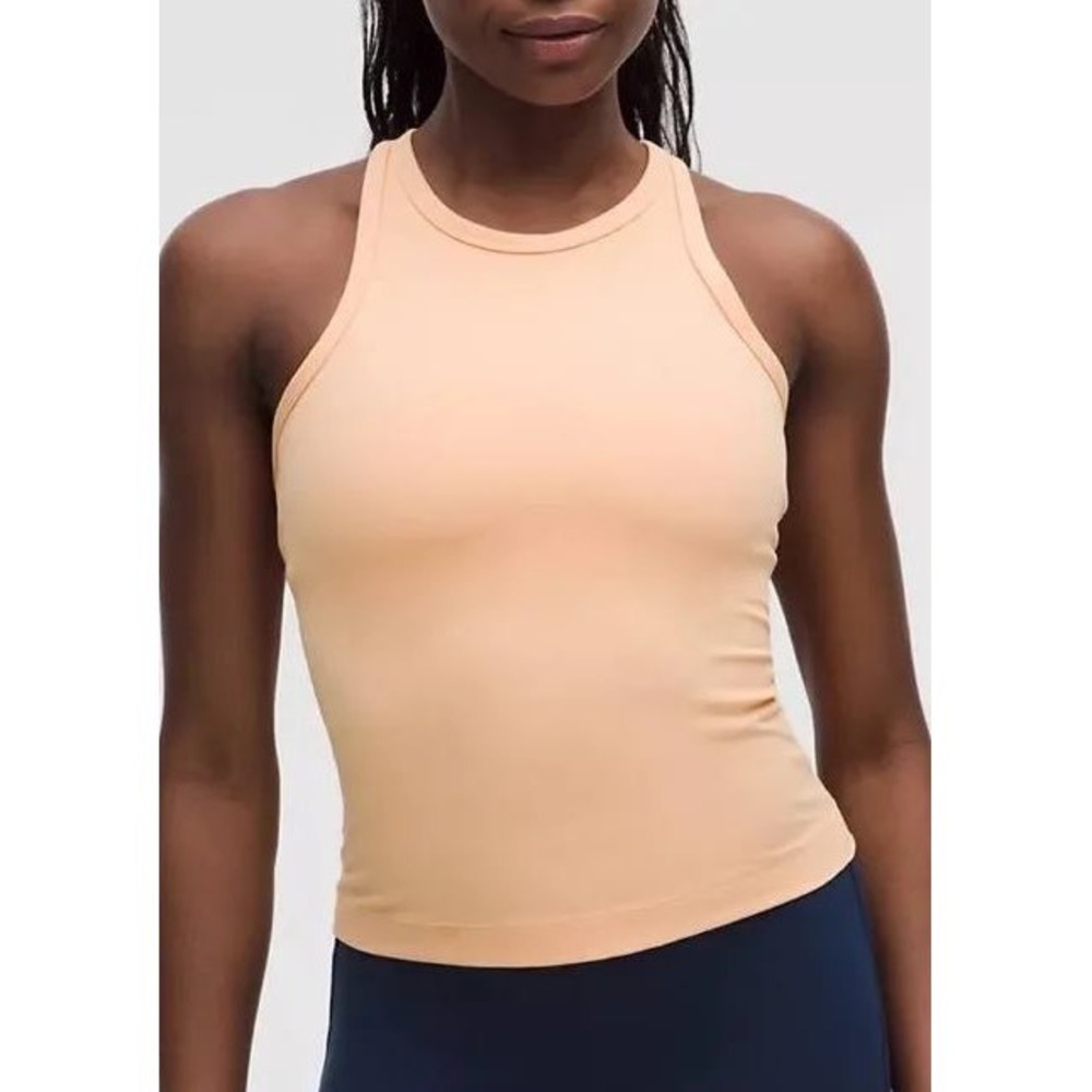 Lululemon Ebb to street cropped racerback tank top orange peach bellini 6